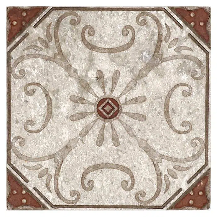 solana sienna playful perle blanc natural limestone square shape deco tile size 6 by 6 inch for interior kitchen and bathroom vanity backsplash wall and floor wet areas distributed by surface group and produced by artistic tile in united states
