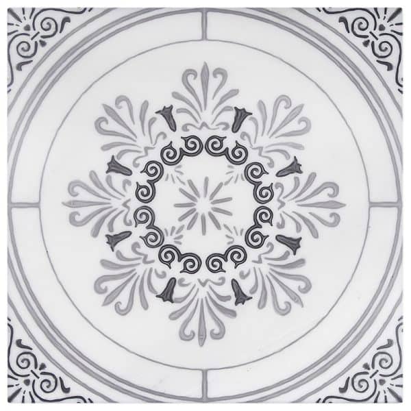 vecina charcoal delicate perle blanc natural limestone square shape deco tile size 12 by 12 inch for interior kitchen and bathroom vanity backsplash wall and floor wet areas distributed by surface group and produced by artistic tile in united states