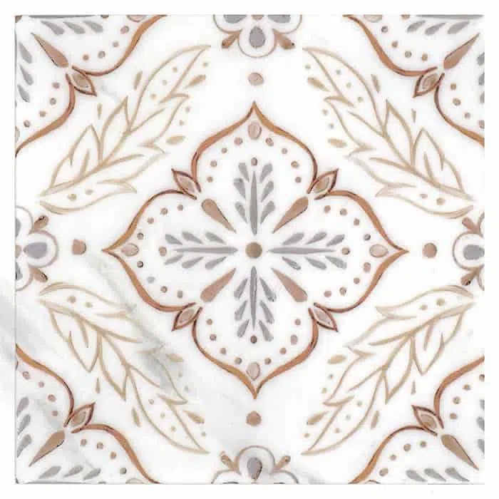 willow clay lance like perle blanc natural limestone square shape deco tile size 6 by 6 inch for interior kitchen and bathroom vanity backsplash wall and floor wet areas distributed by surface group and produced by artistic tile in united states