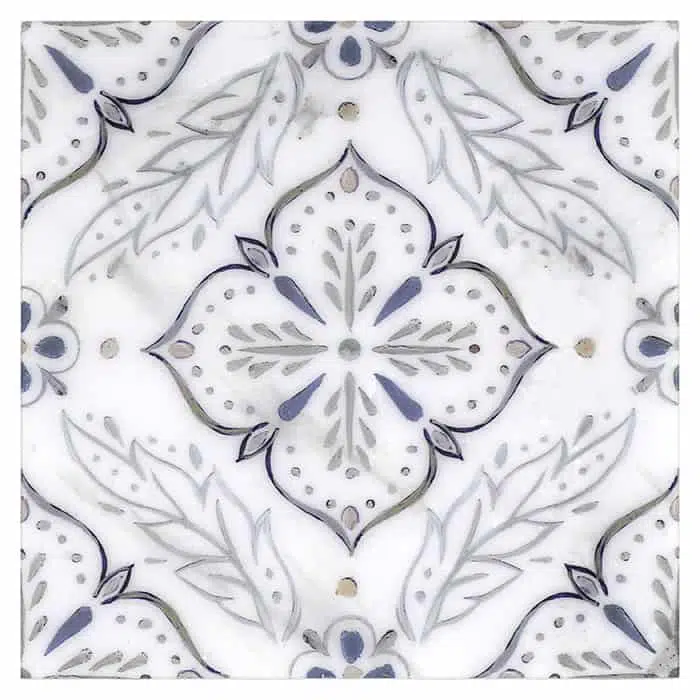 willow midnight sky arching perle blanc natural limestone square shape deco tile size 12 by 12 inch for interior kitchen and bathroom vanity backsplash wall and floor wet areas distributed by surface group and produced by artistic tile in united states