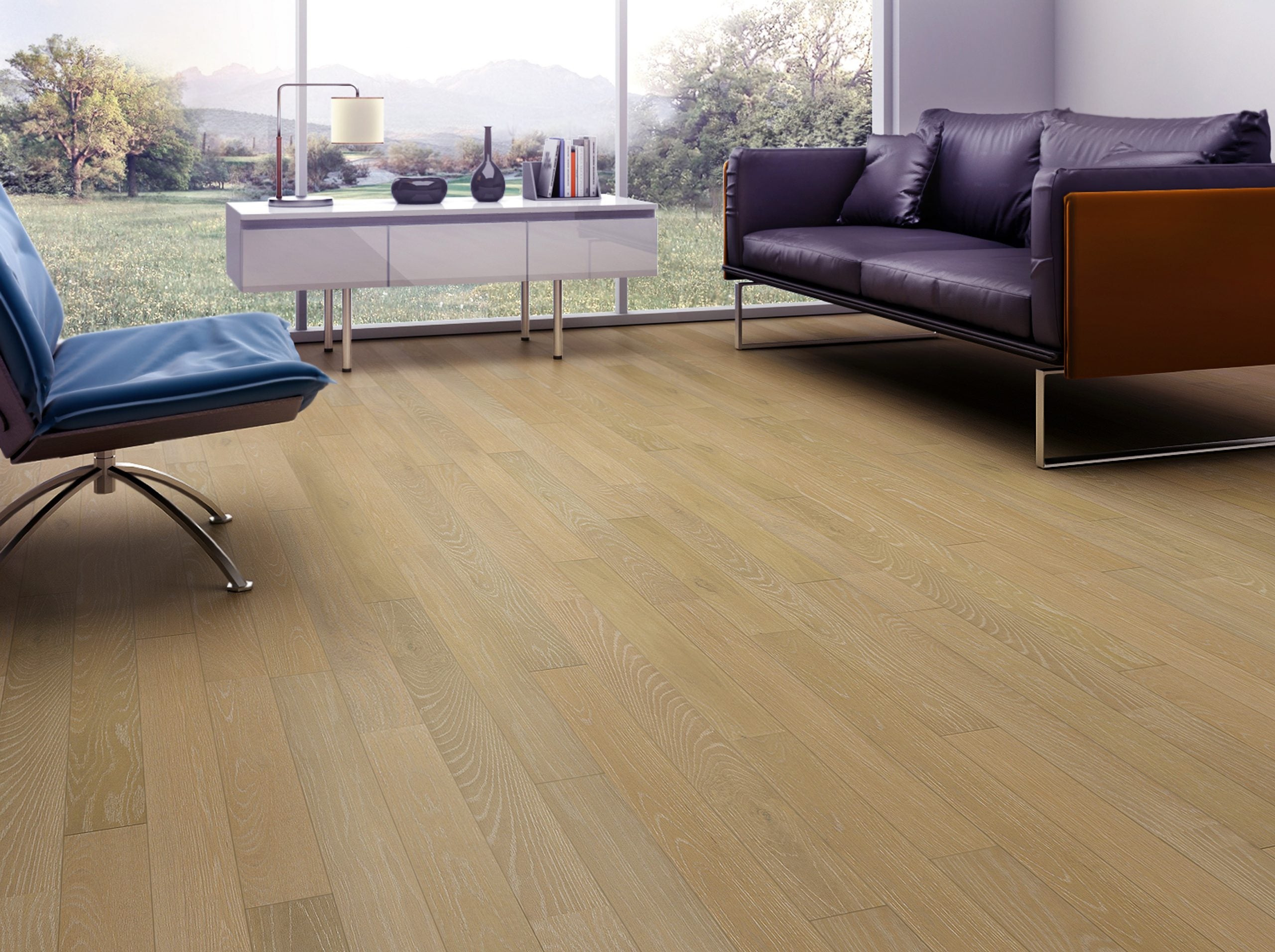 teka studio almond sawn white oak natural hardwood flooring plank stained light taupe distributed by surface group international