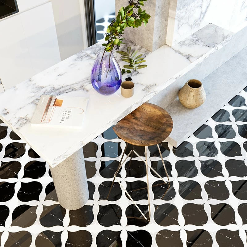 Marble Systems - Amelia Waterjet Mosaic tile and surface collection