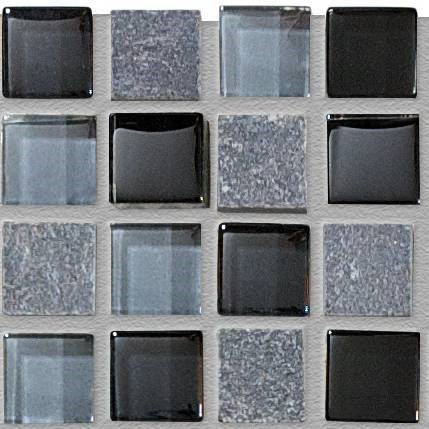 GSQ Mosaic Black Timber Slate&Quartz&Glass Mosaic