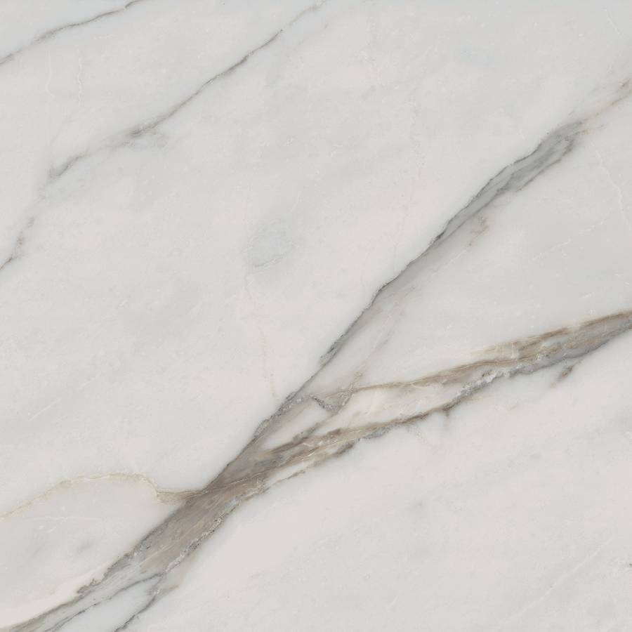 Elegant white Calacatta gold porcelain tile with subtle gray veining.