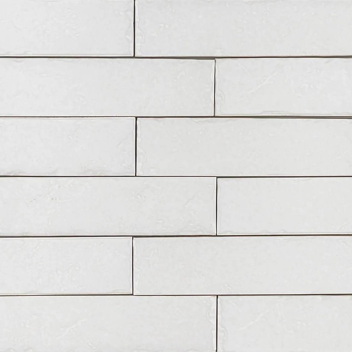 White Boston Brick porcelain tile from the Elon collection with a ceramic brick appearance available at Surface Group online tile store.