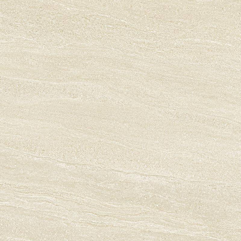 A textured porcelain tile with a subtle stone-like pattern, featuring a warm sandy-beige color with faint white veining and speckles, giving it a natural look. |