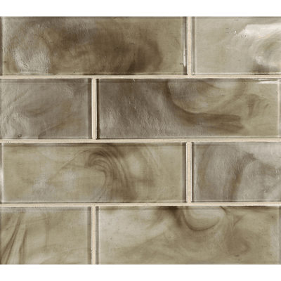 Sonare Champagne Colored Glass Field Tile, Trim