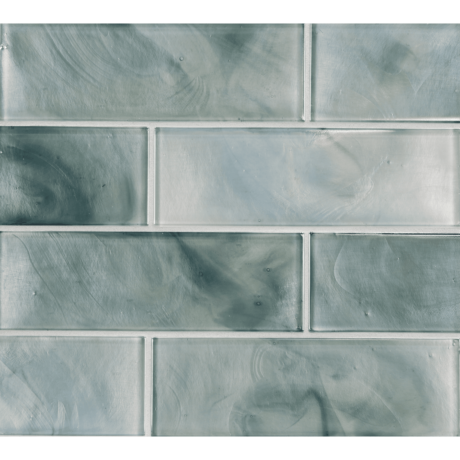 Sonare Seafoam Colored Glass Field Tile, Trim