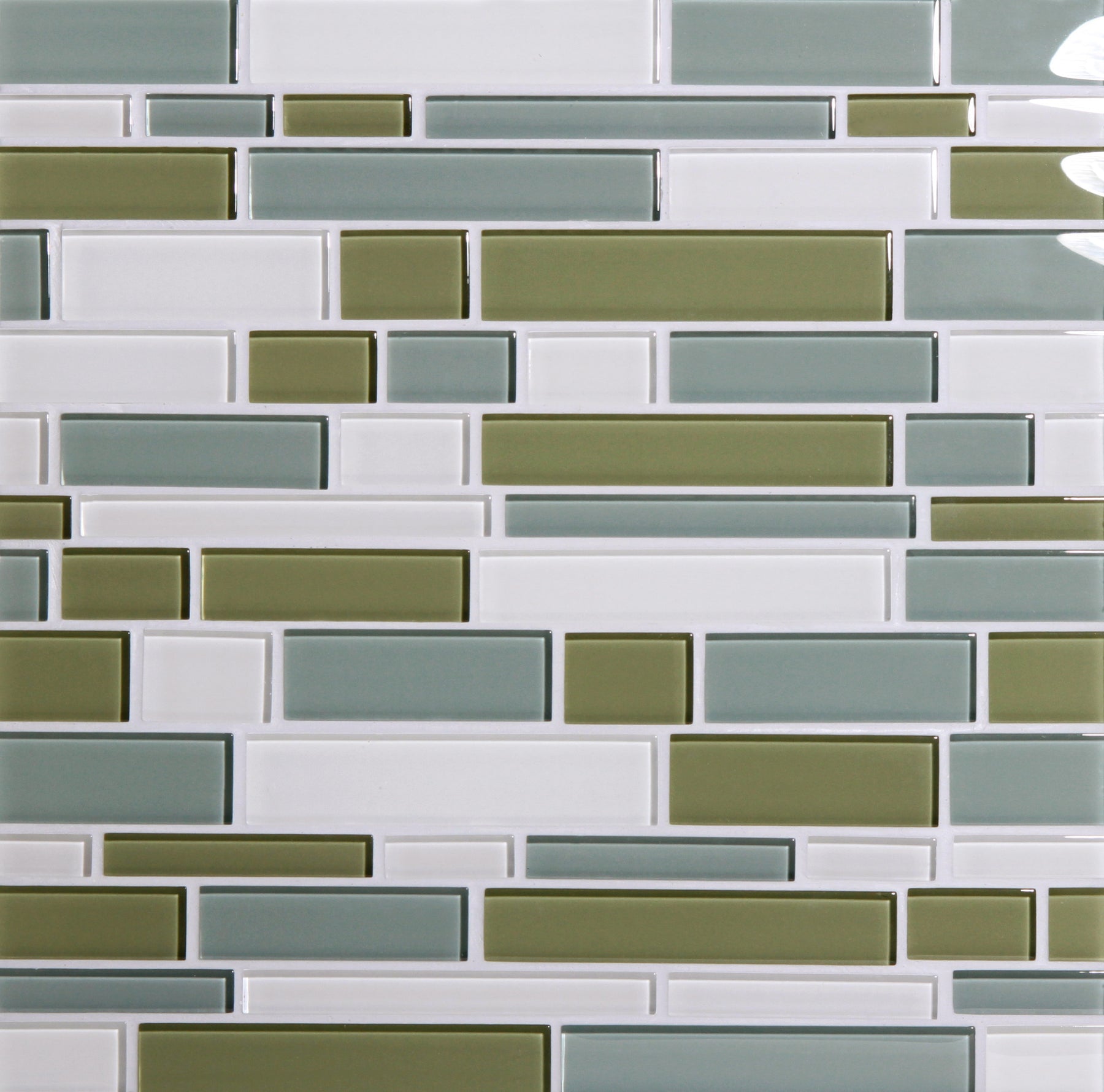 Tomei Catalina Colored Glass Mosaic, Field Tile, Trim