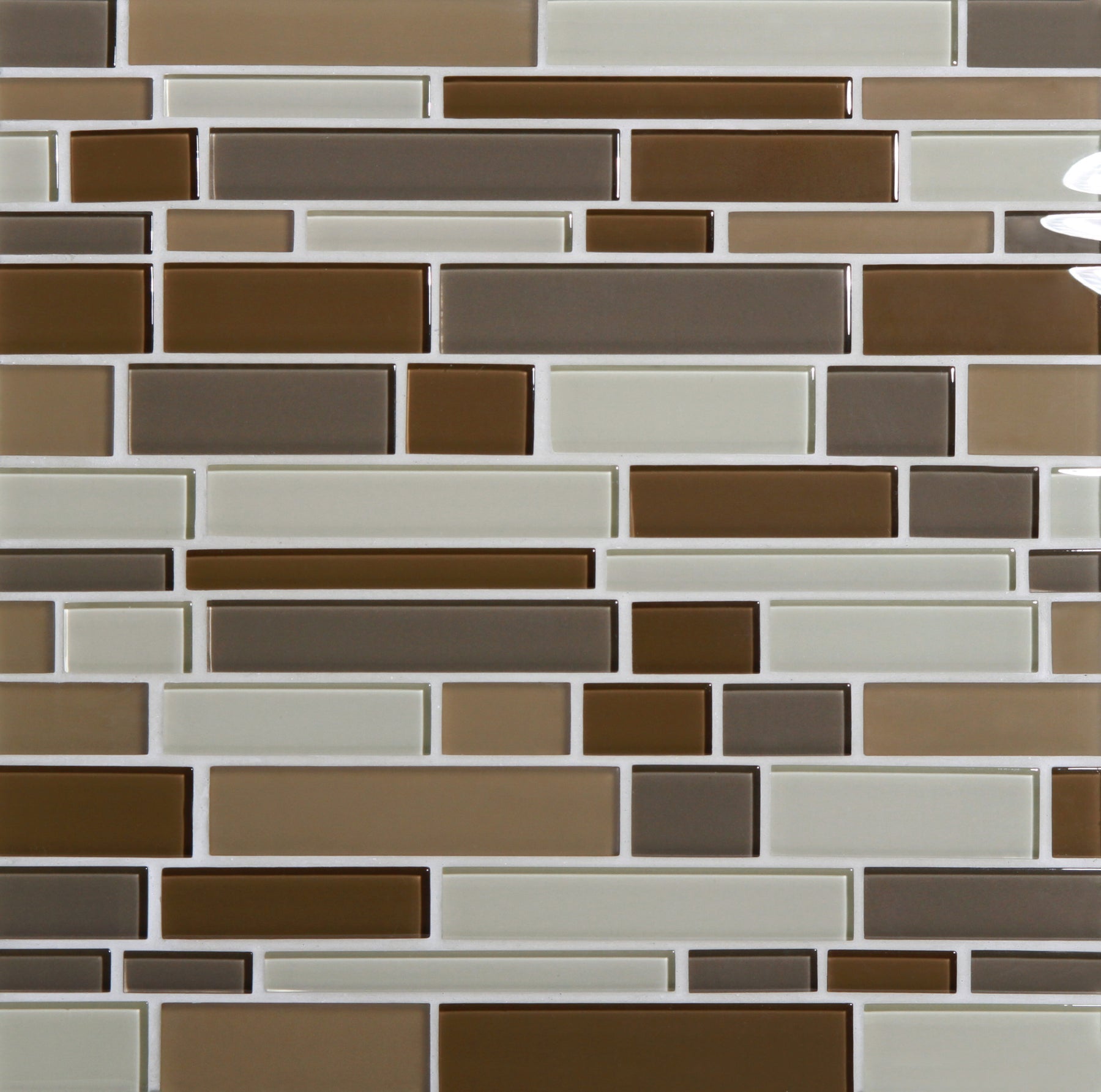 Tomei Palomino Colored Glass Mosaic, Field Tile, Trim