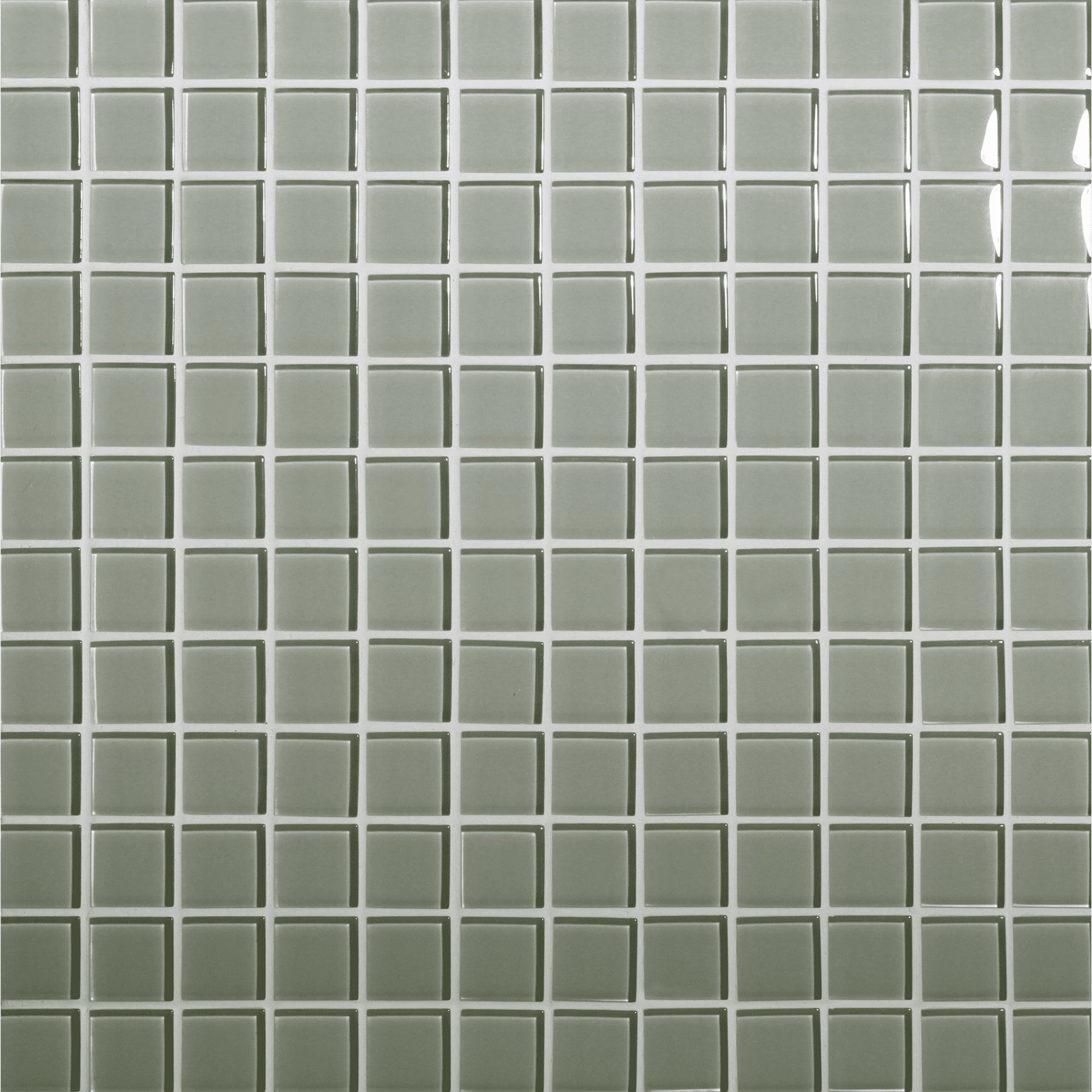 Tomei Platinum Green Colored Glass Mosaic, Field Tile, Trim