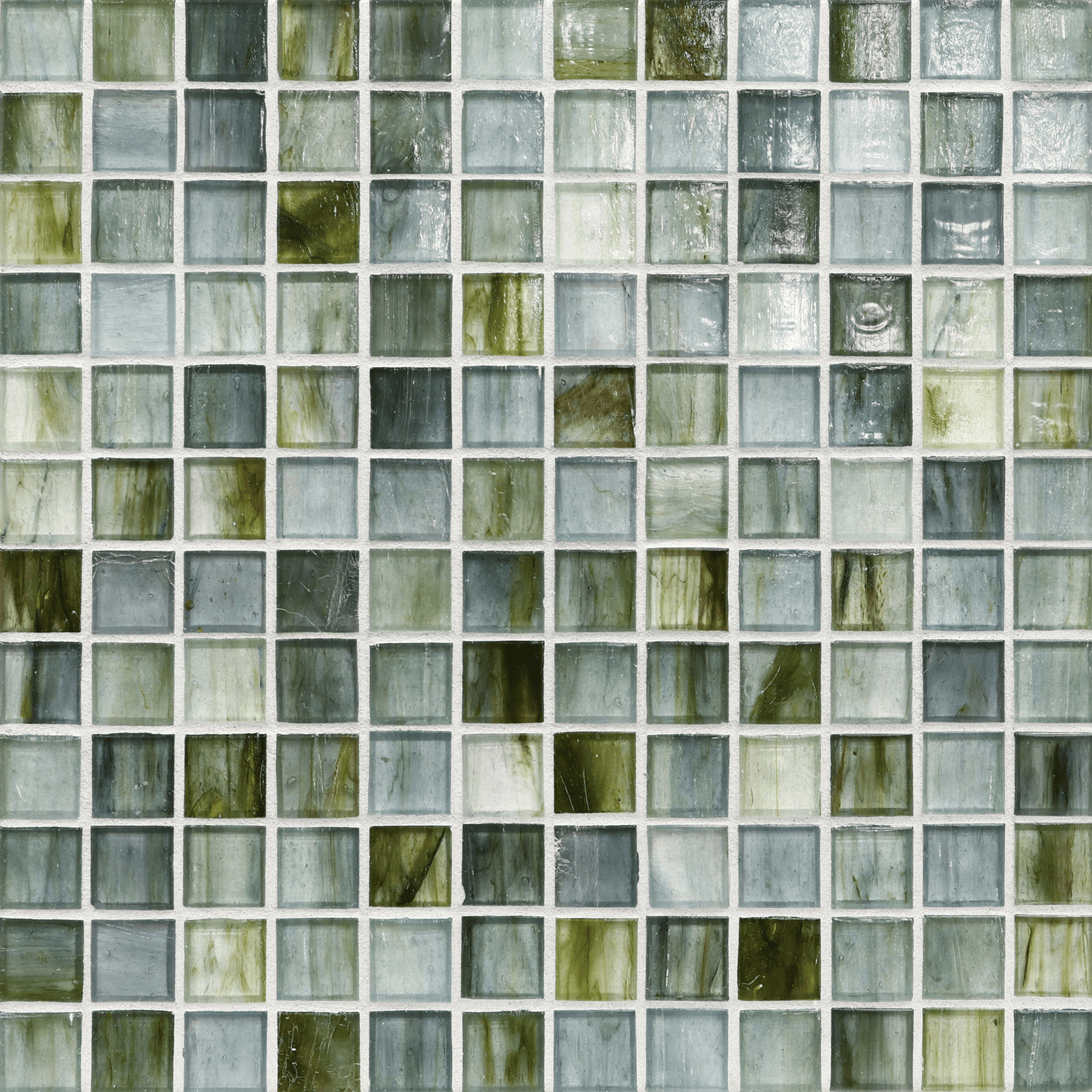 Tozen Strontium Colored Glass Mosaic, Field Tile, Trim