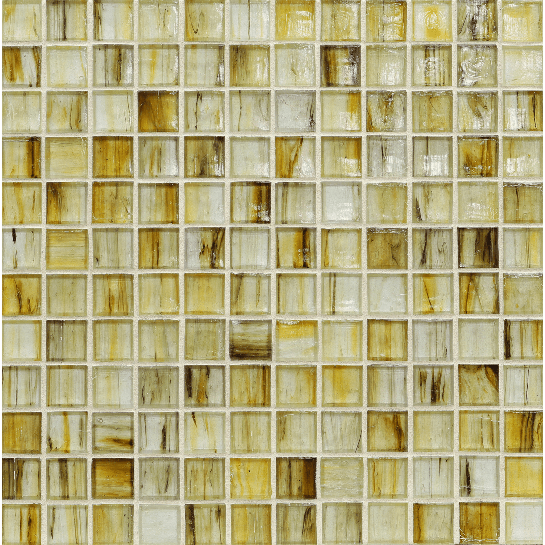 Tozen Yttrium Colored Glass Mosaic, Field Tile, Trim