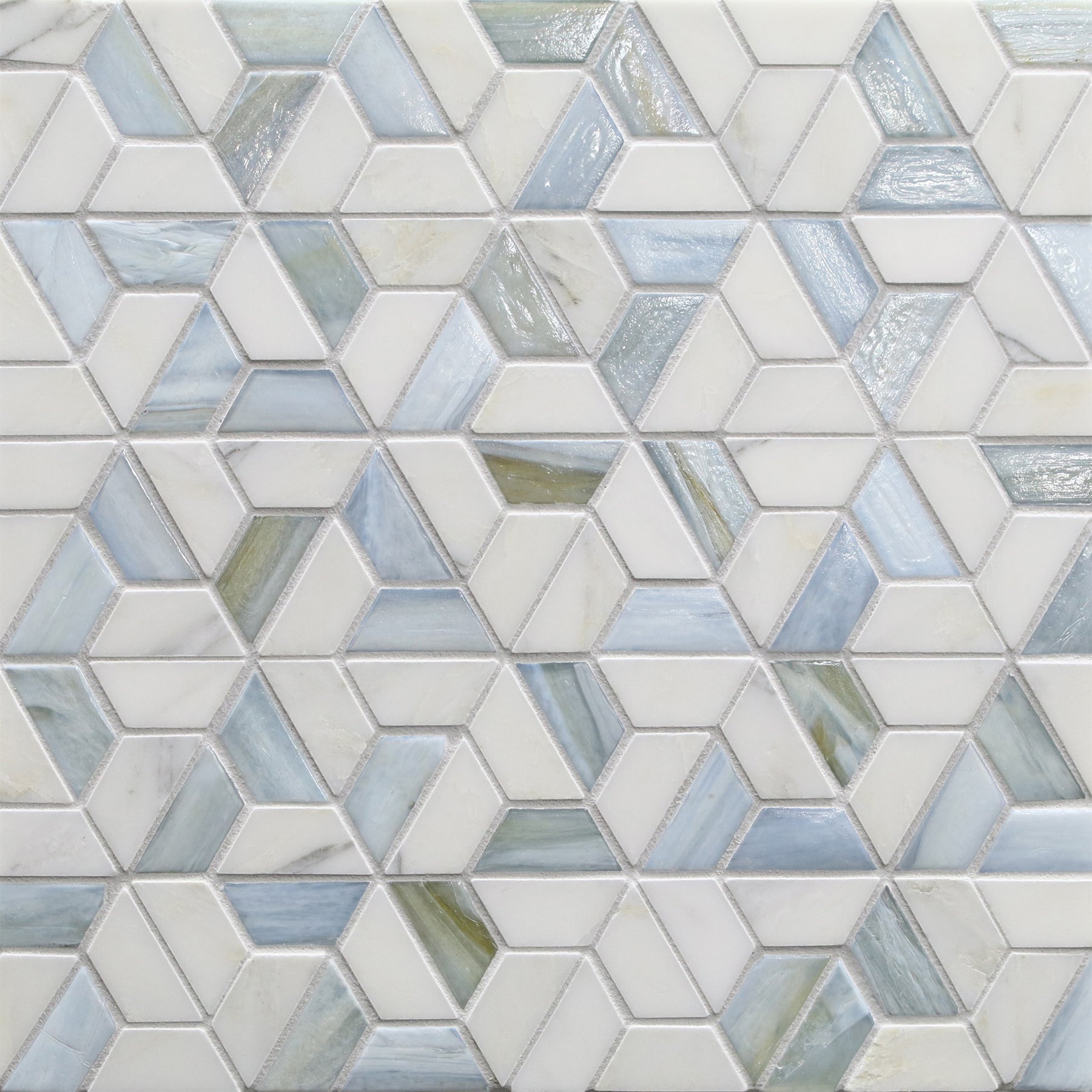 Vesuvio Calabria Marble&Colored Glass Mosaic, Field Tile, Trim