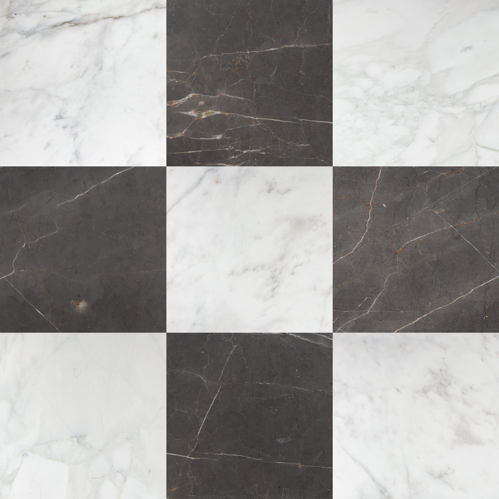 Graphite & Calacatta Caldia Checkerboard