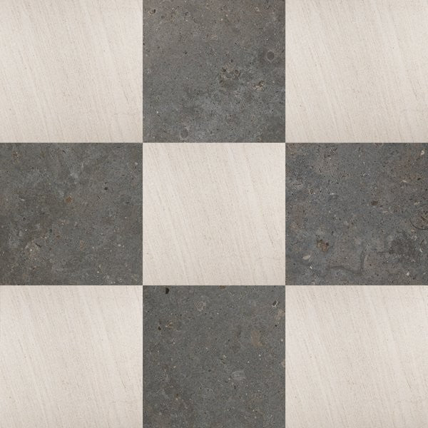Lagos Blue & Moca Cream Checkerboard
