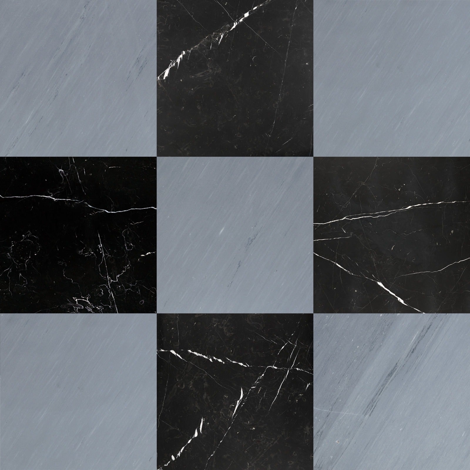 Negro Marquina & Bardiglio Imperiale Checkerboard