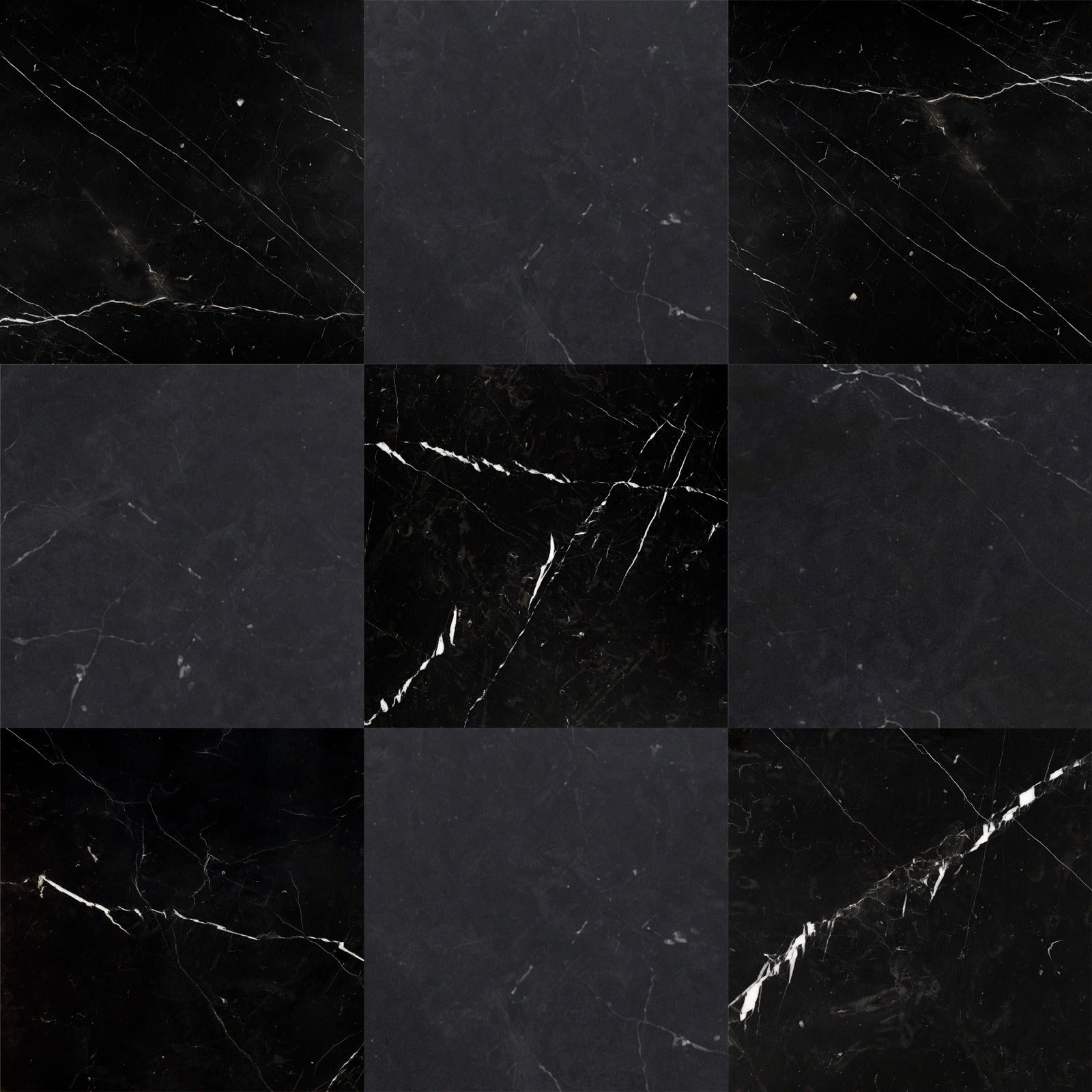 Negro Marquina Polished & Honed Checkerboard