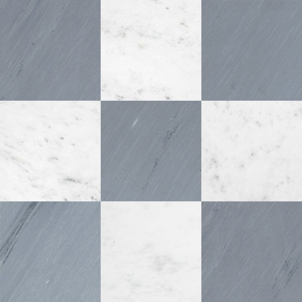 Oriental White & Bardiglio Imperiale Checkerboard