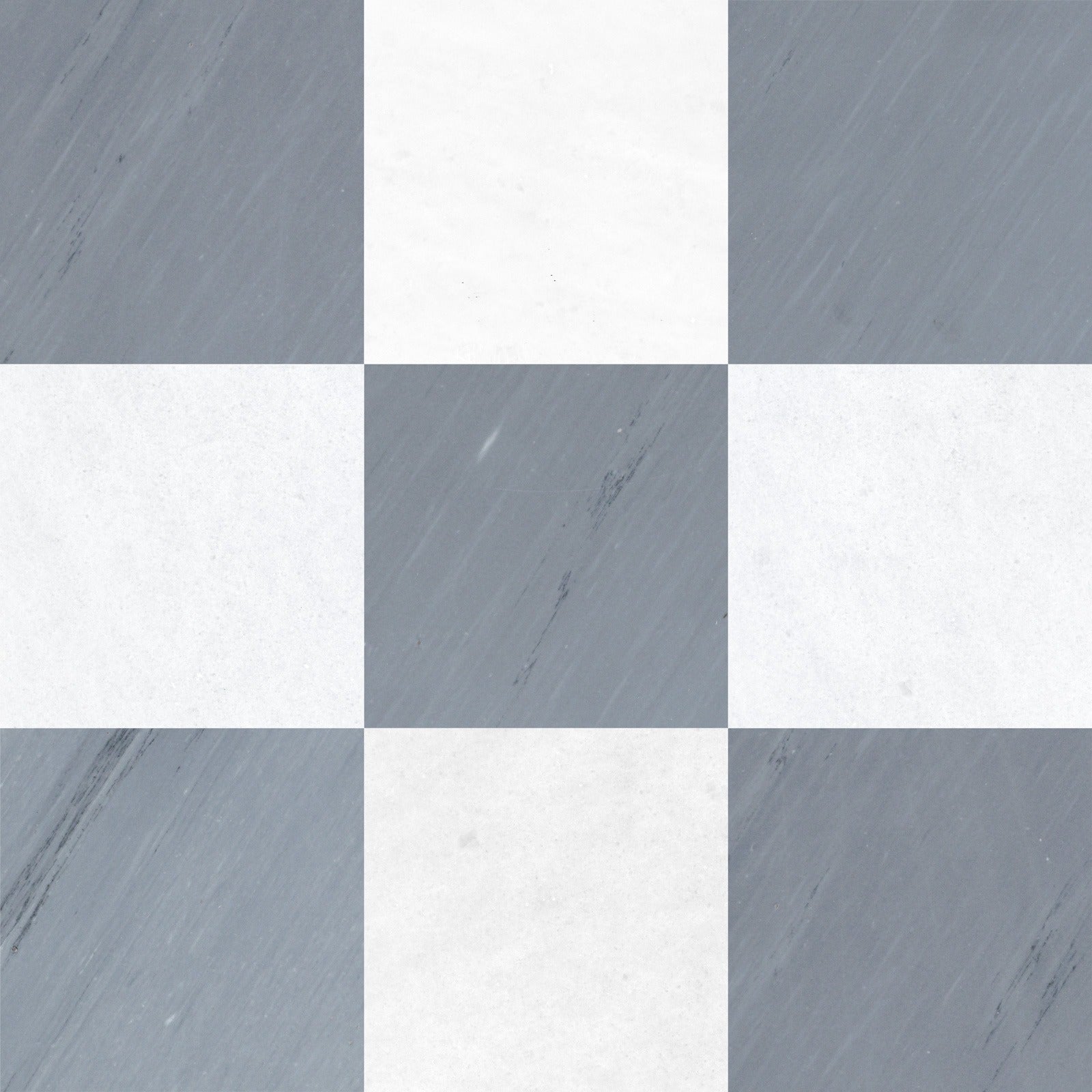 Polar White & Bardiglio Imperiale Checkerboard