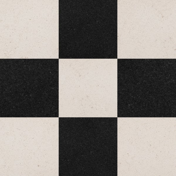 Porto Beige & Absolute Black Checkerboard
