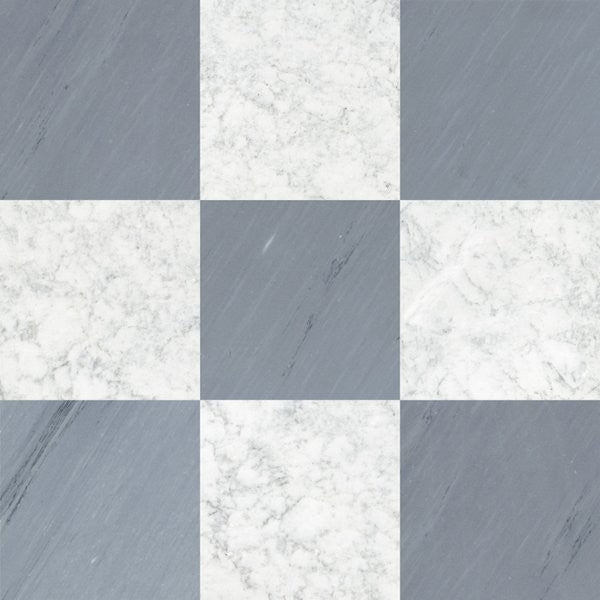 White Carrara & Bardiglio Imperiale Checkerboard