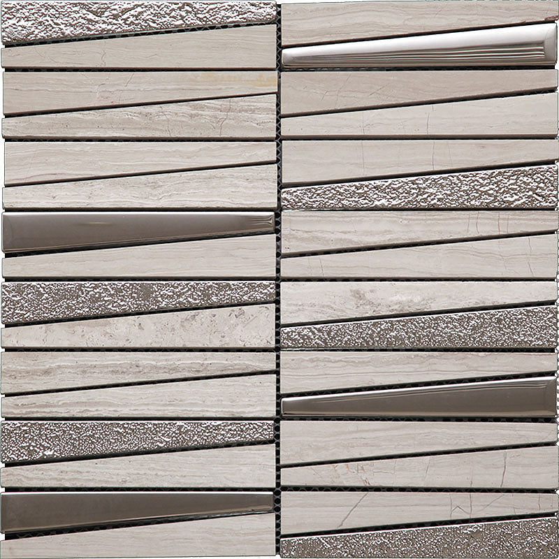 Cityscape Gray Colored Glass Mosaic