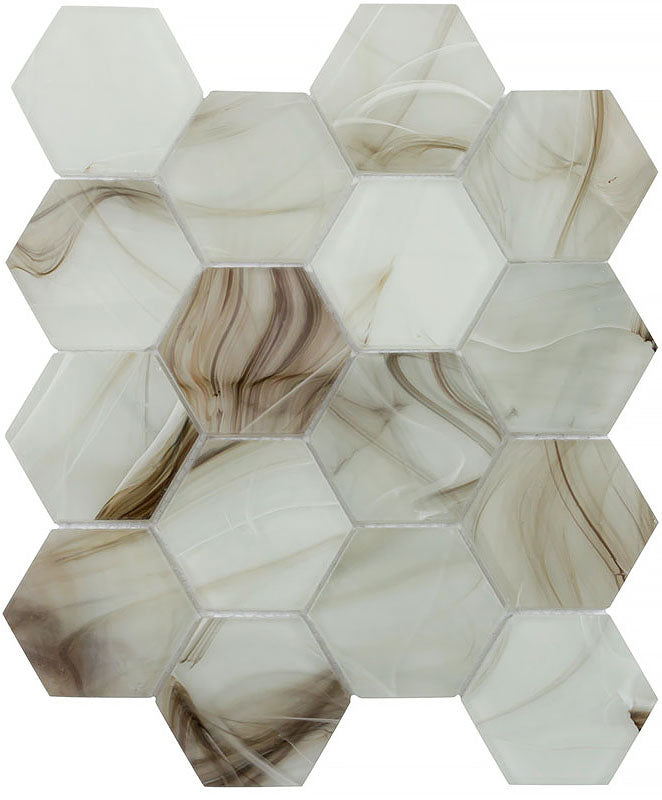 Cloud-9 Hexagonal Colored Glass Mosaic