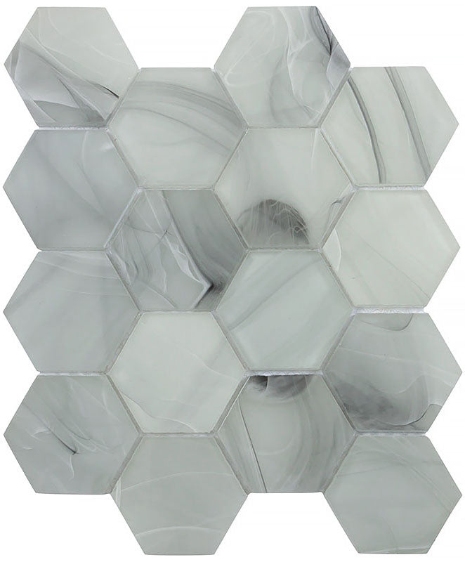 Cloud-9 Gray Colored Glass Mosaic
