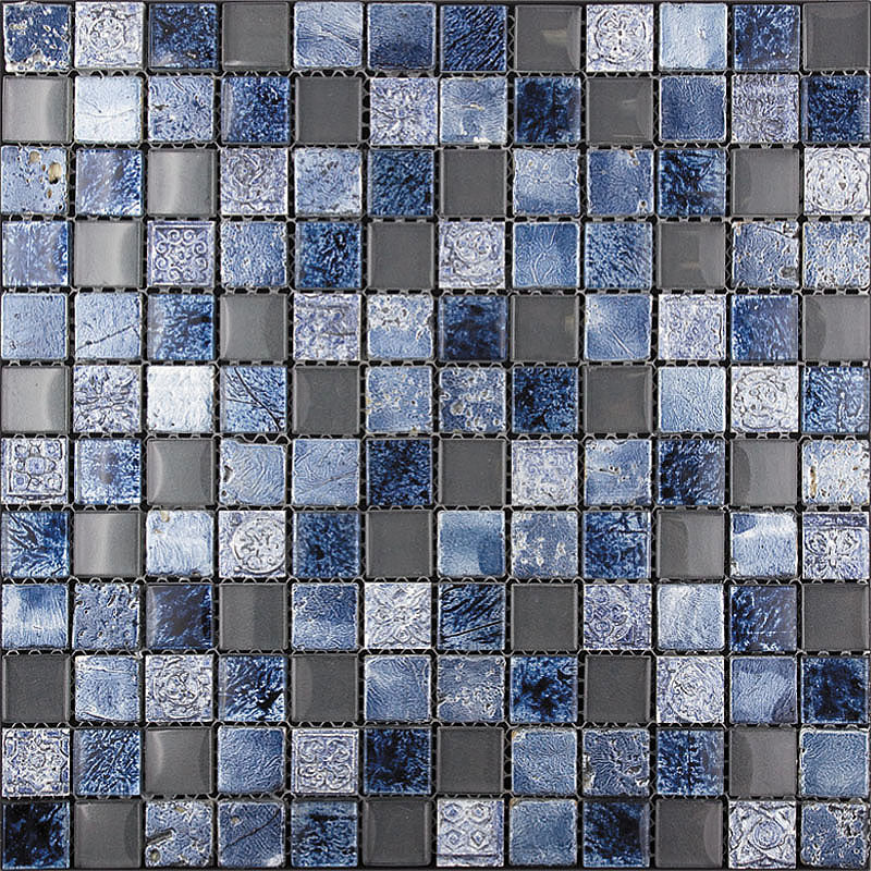 Inka Steel Blue Colored Glass Mosaic