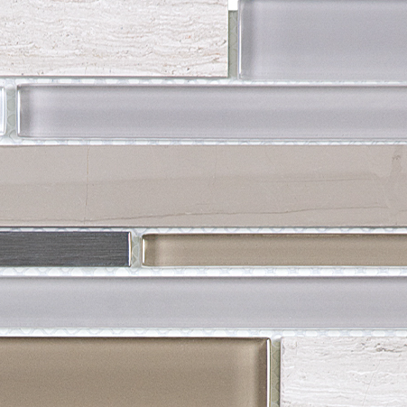 GSS Mosaic Twilight Mist Stone Blend&Glass&Stainless Steel Mosaic