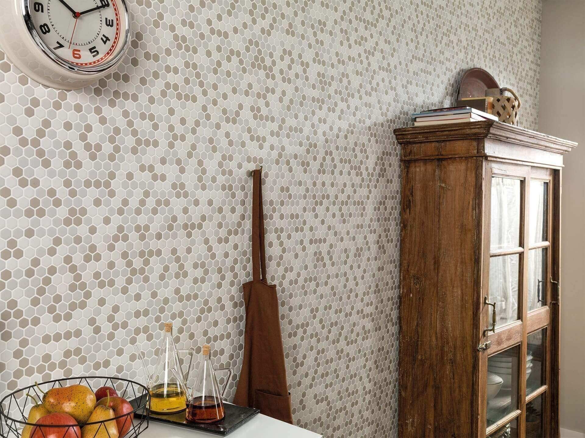 Glaze Beige Hexagon Mosaic (12x12x6-mm | matt)