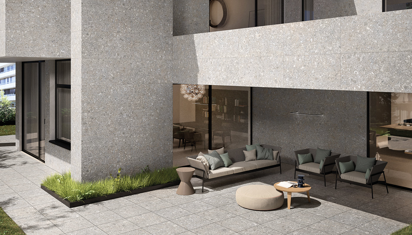 Lombarda GRIGIO porcelain mosaic tile by Emil, lappato finish, 12"x24" size. Premium Italian porcelain for floors and walls.
