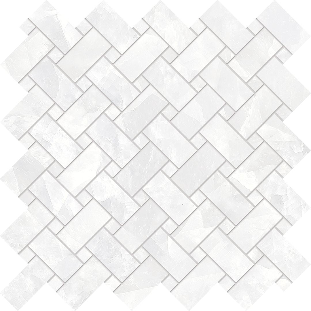 Tele Di Marmo Revolution Thassos porcelain decorative accent tile by Emil, full lappato finish, 47 1/4"x109 7/16"x6.5-mm size. Premium Italian porcelain for floors and walls.