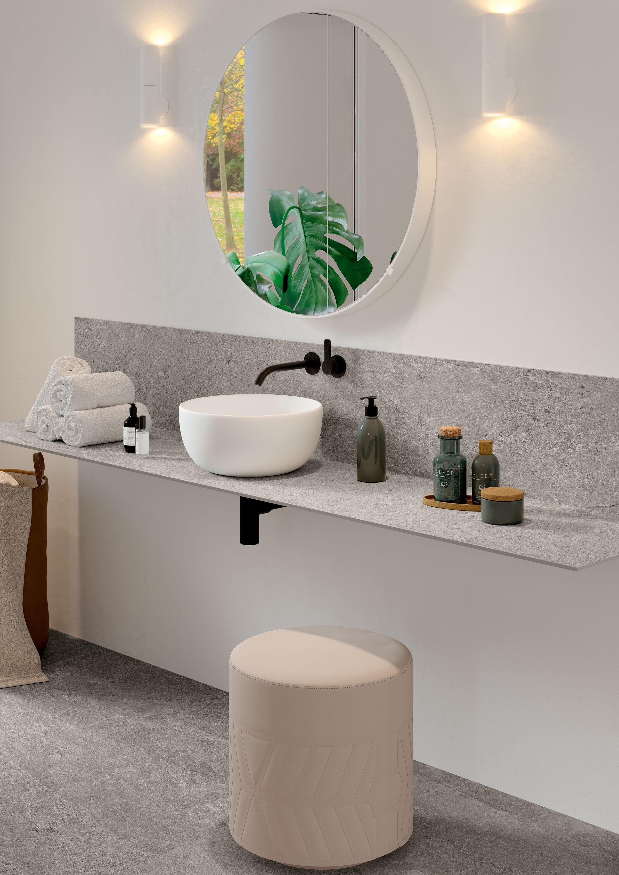 FARMHOUSE LIVING: Millstone Prefab Slab (32"x96"x12-mm | matte)