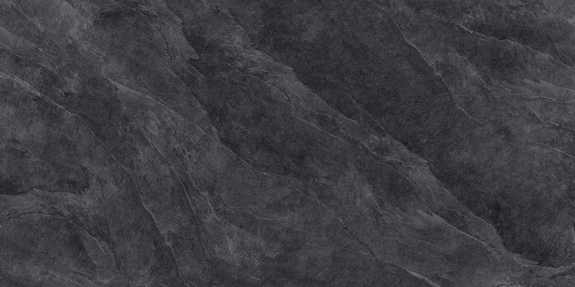 Level Stone Slate Black porcelain field tile by Emil, naturale finish, 62 63/64"x125 63/64"x6.5-mm size. Premium Italian porcelain for floors and walls.