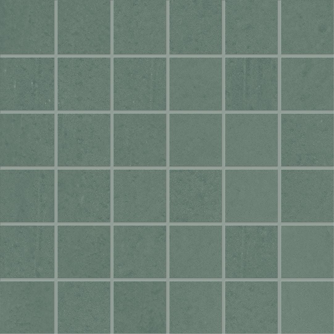Pigmento VERDE SALVIA porcelain mosaic tile by Emil, silktech finish, 12"x12" size. Premium Italian porcelain for floors and walls.