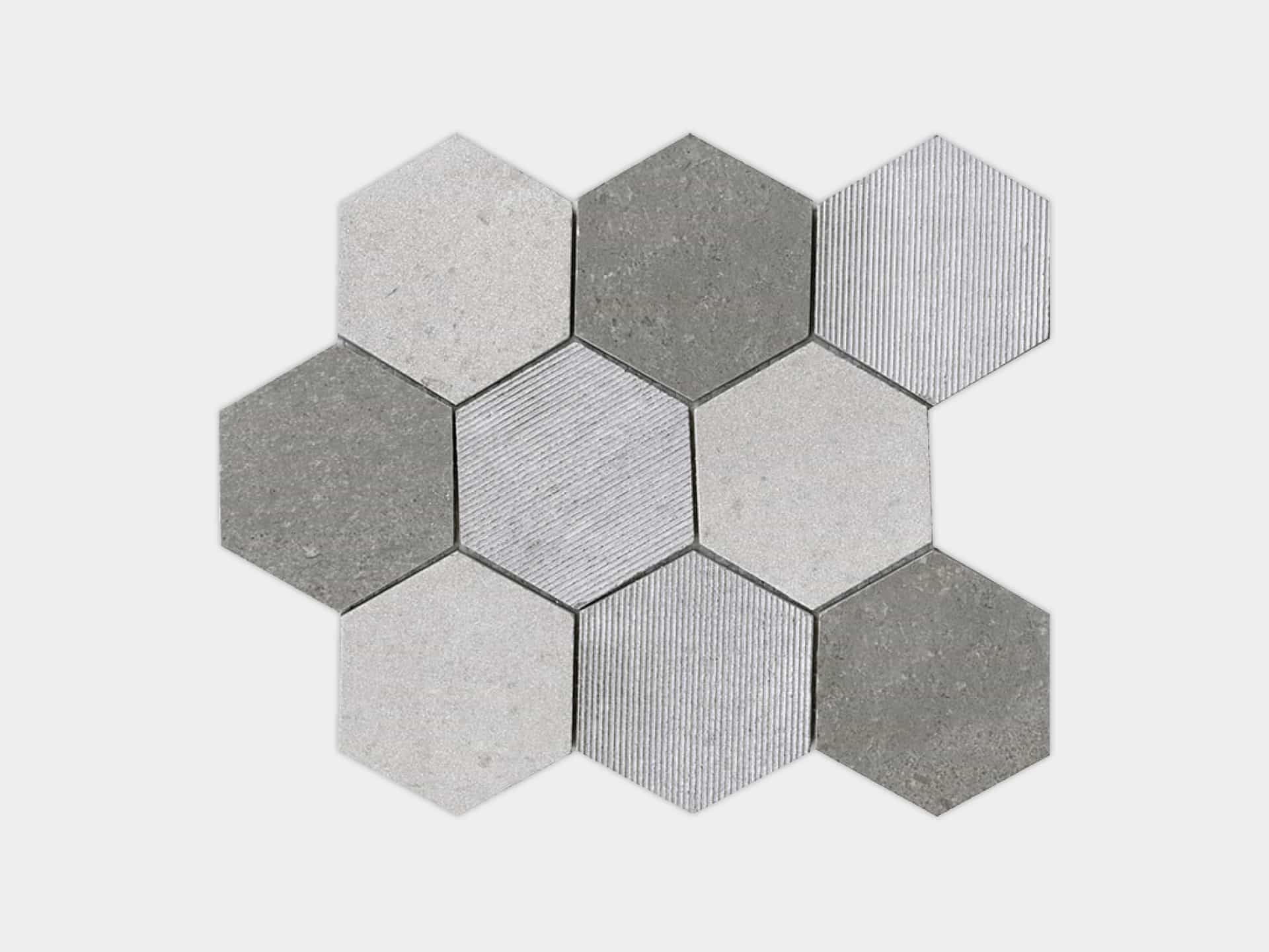 World Texture Hexagon Mosaic (10x12x8-mm | matt)
