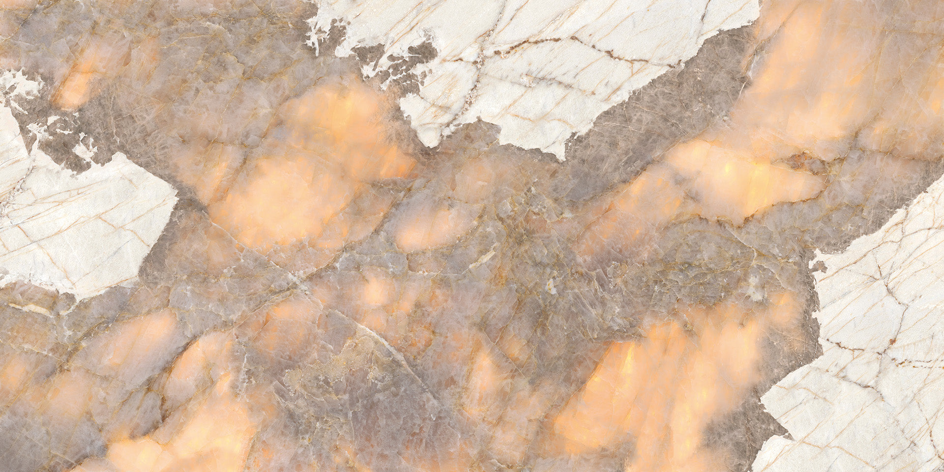 Level Marmi Golden Ambra porcelain field tile by Emil, full lappato finish, 63 25/32"x127 9/16"x12-mm size. Premium Italian porcelain for floors and walls.