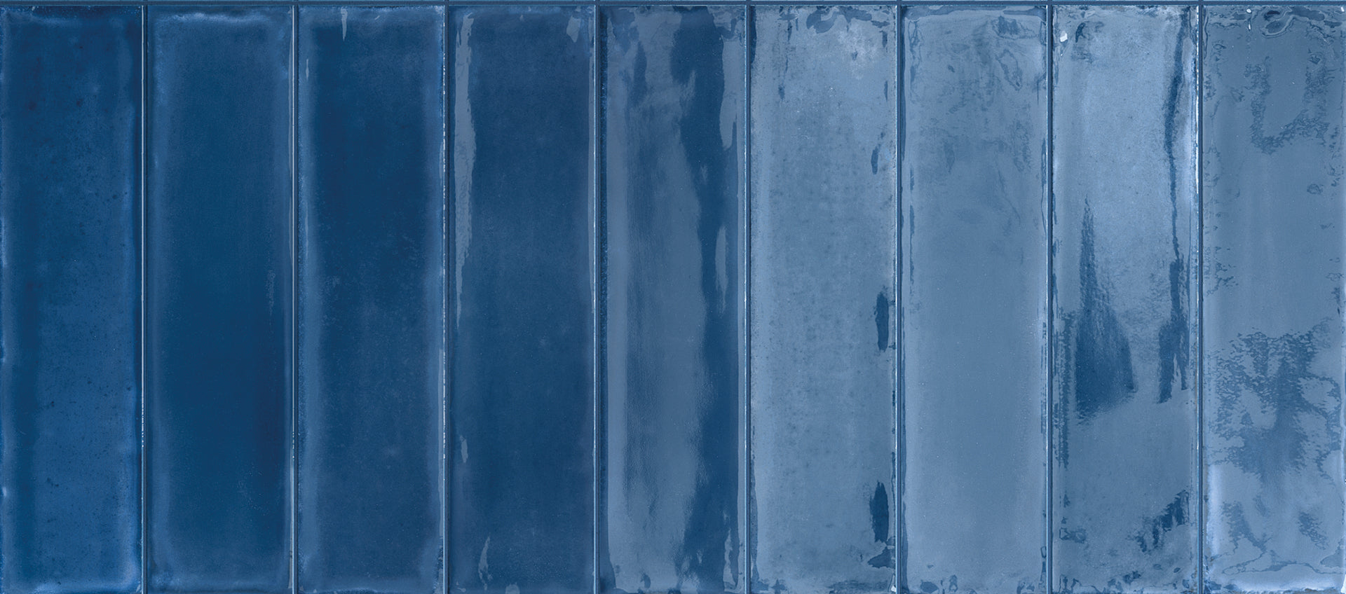 Essential Brick Blu porcelain field tile by Emil, lux finish, 2 3/8"x9 1/2"x10-mm size. Premium Italian porcelain for floors and walls.