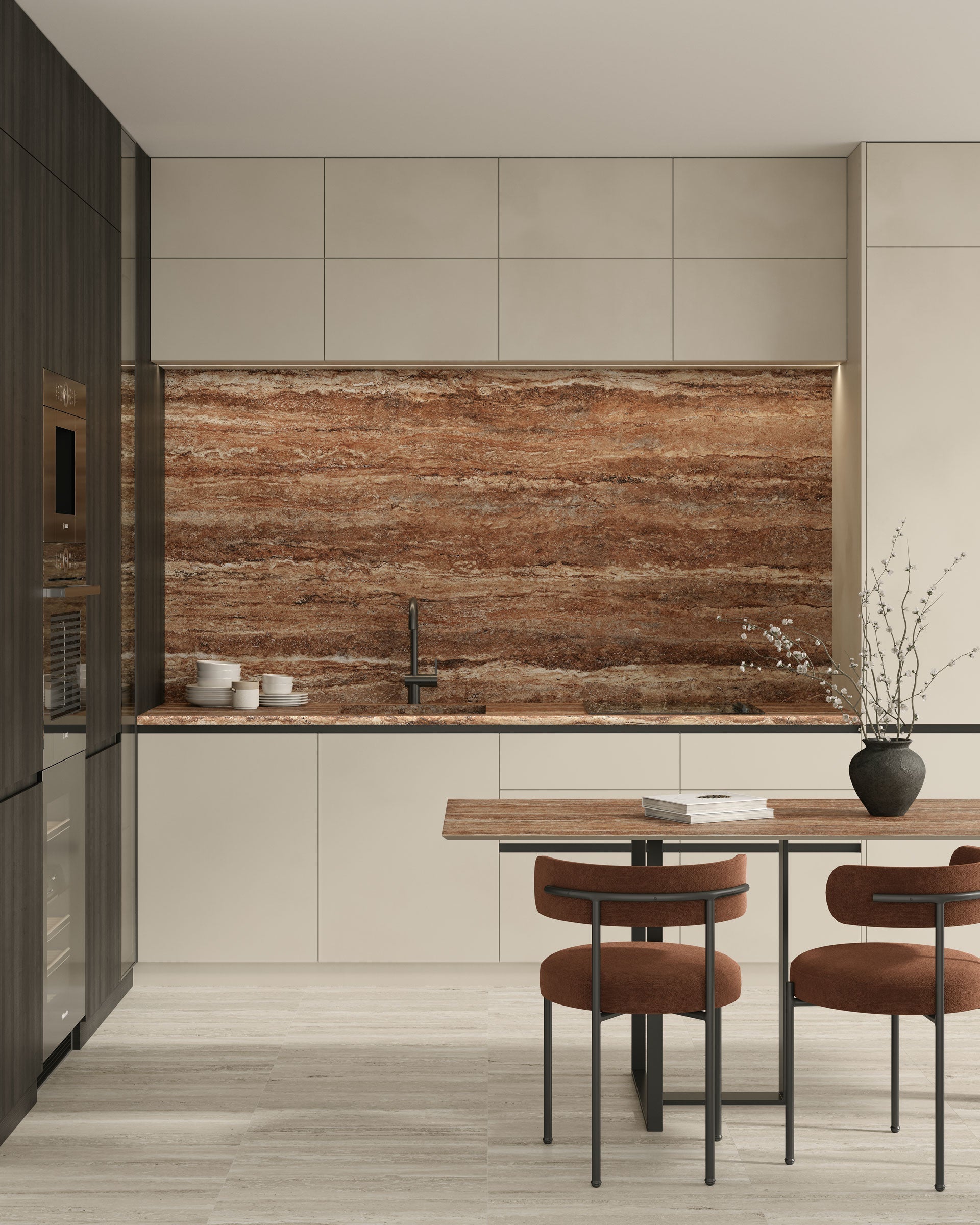 TRAVERTINE: Bold Prefab Slab (32"x96"x12mm | matte)