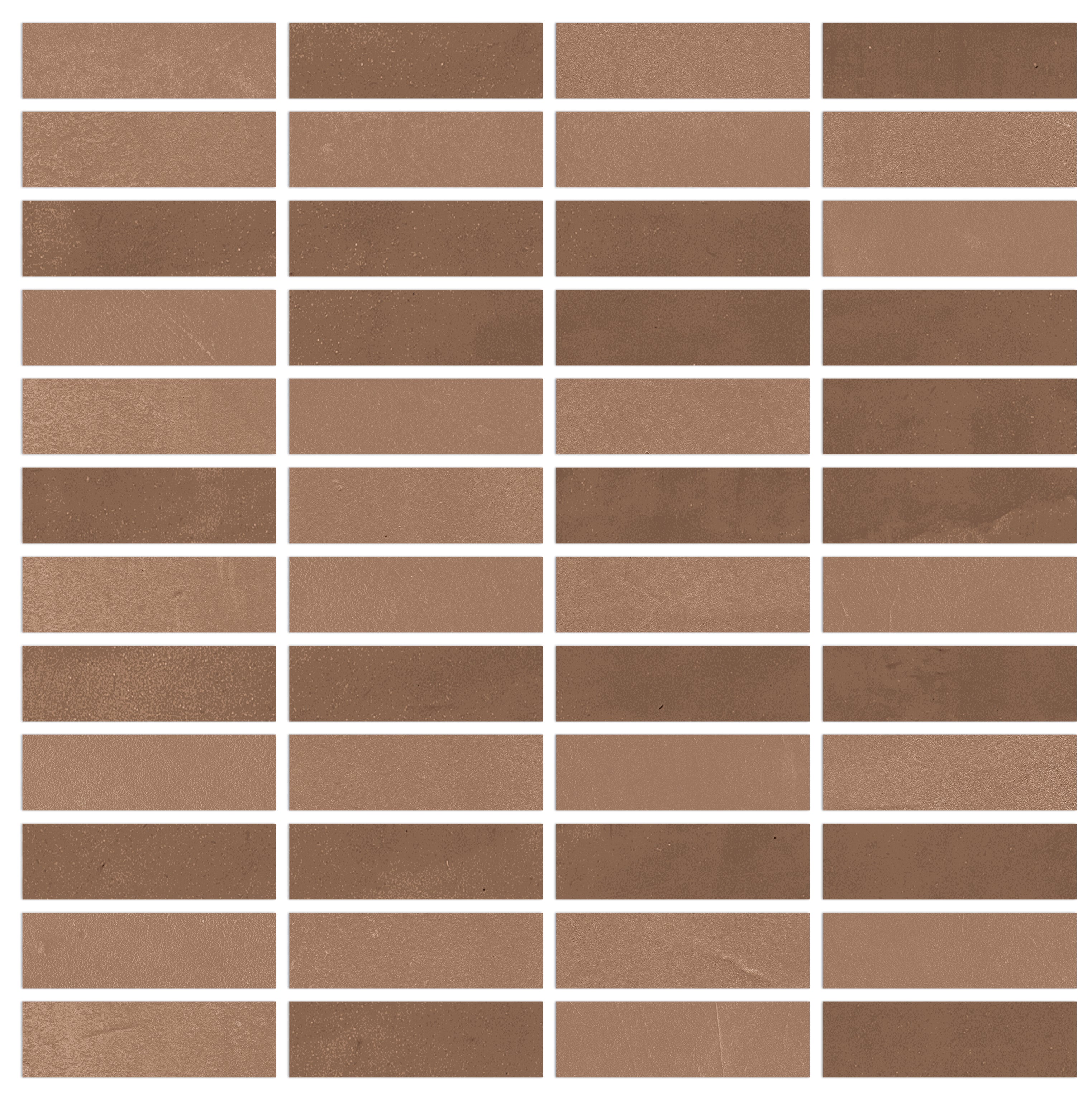 Vision Color Mix Red porcelain mosaic, top-down product view, 12"×12"×11/32" size. Premium porcelain for floors and walls.