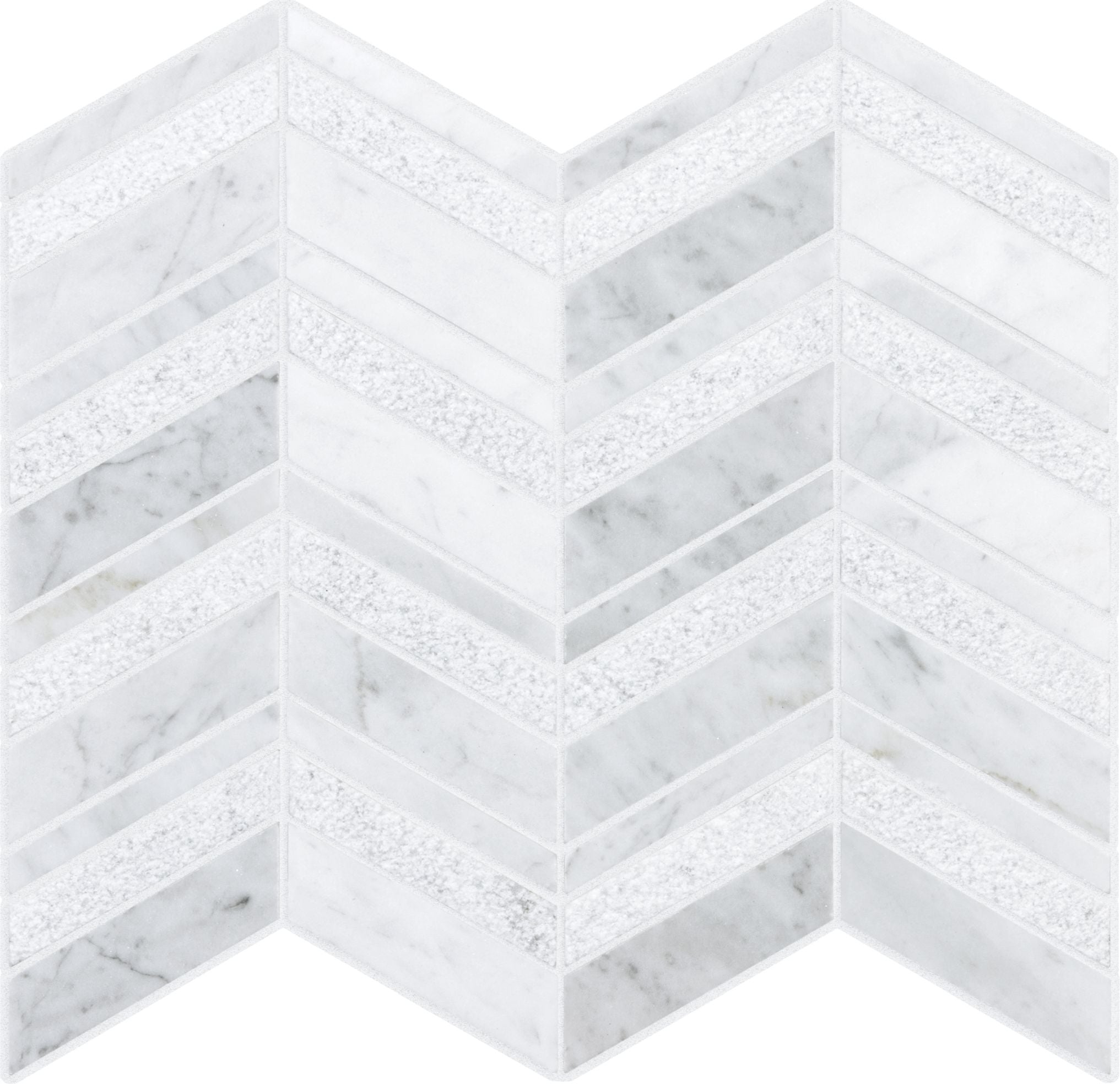 Clearance — Carrara Chevron Blend Mosaics (1000-0031-0)