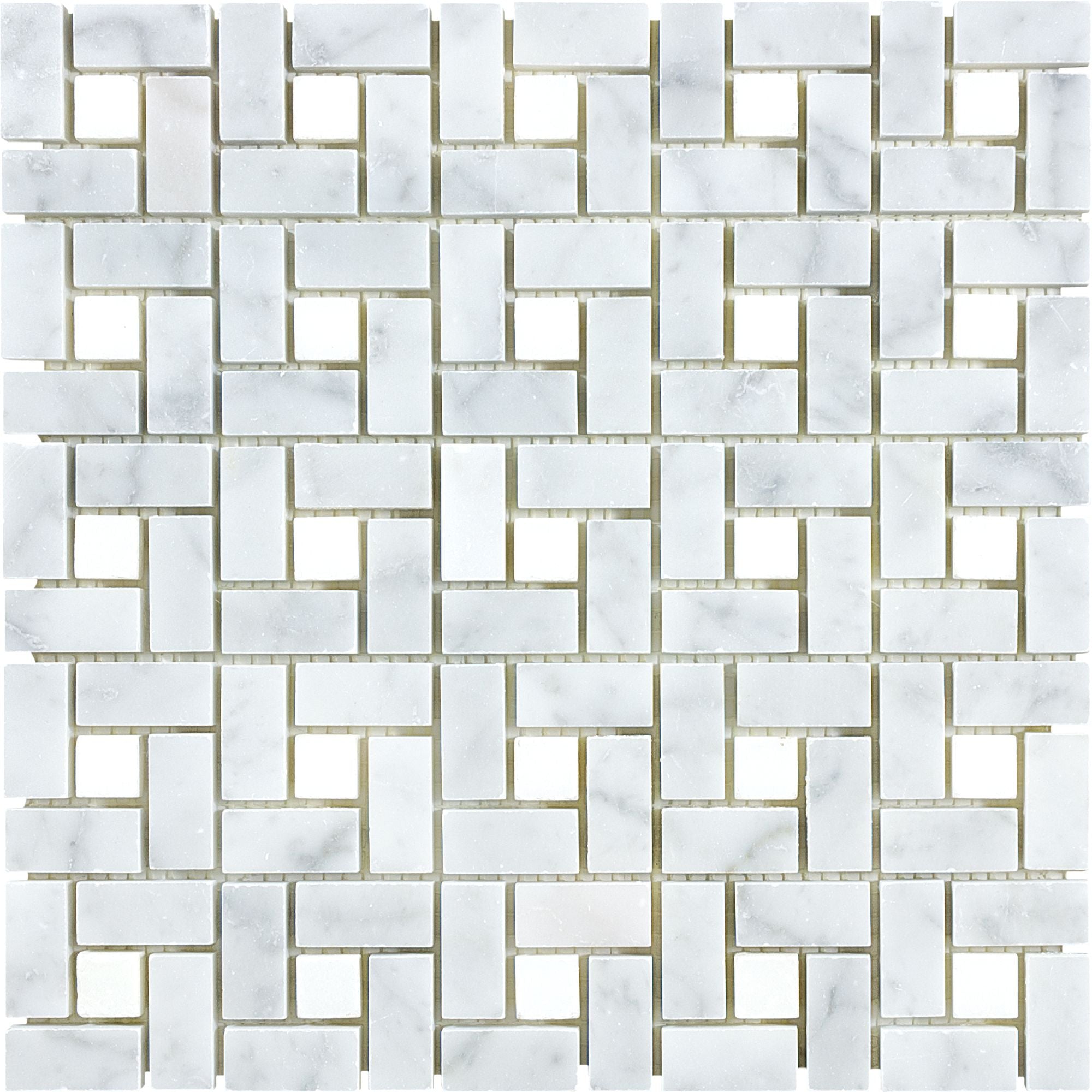 mosaic by Anatolia Tile, top-down product view, 12" size. Premium porcelain for floors and walls.