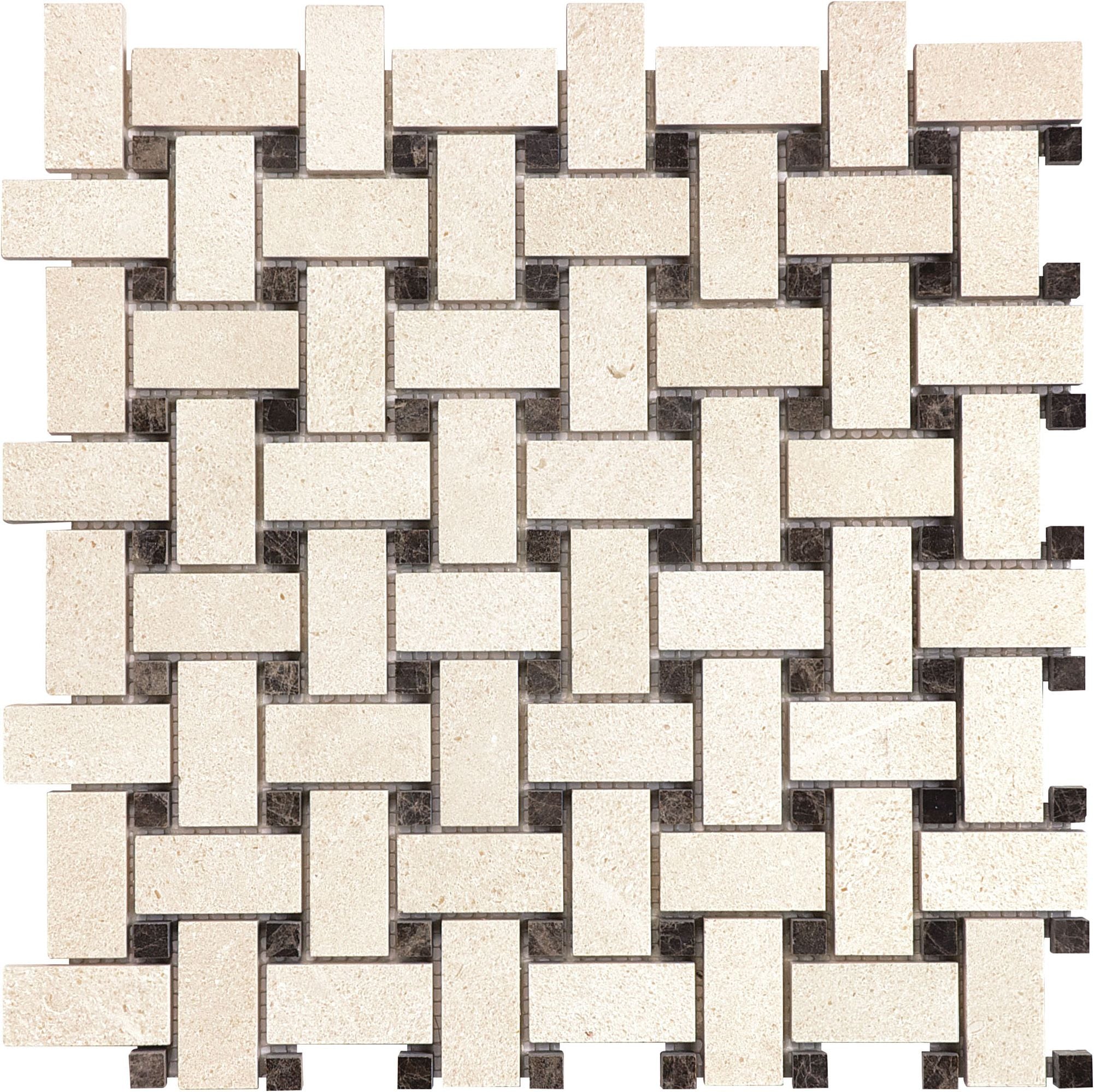 Serene Ivory mosaic by Anatolia Tile, top-down product view. Premium porcelain for floors and walls.