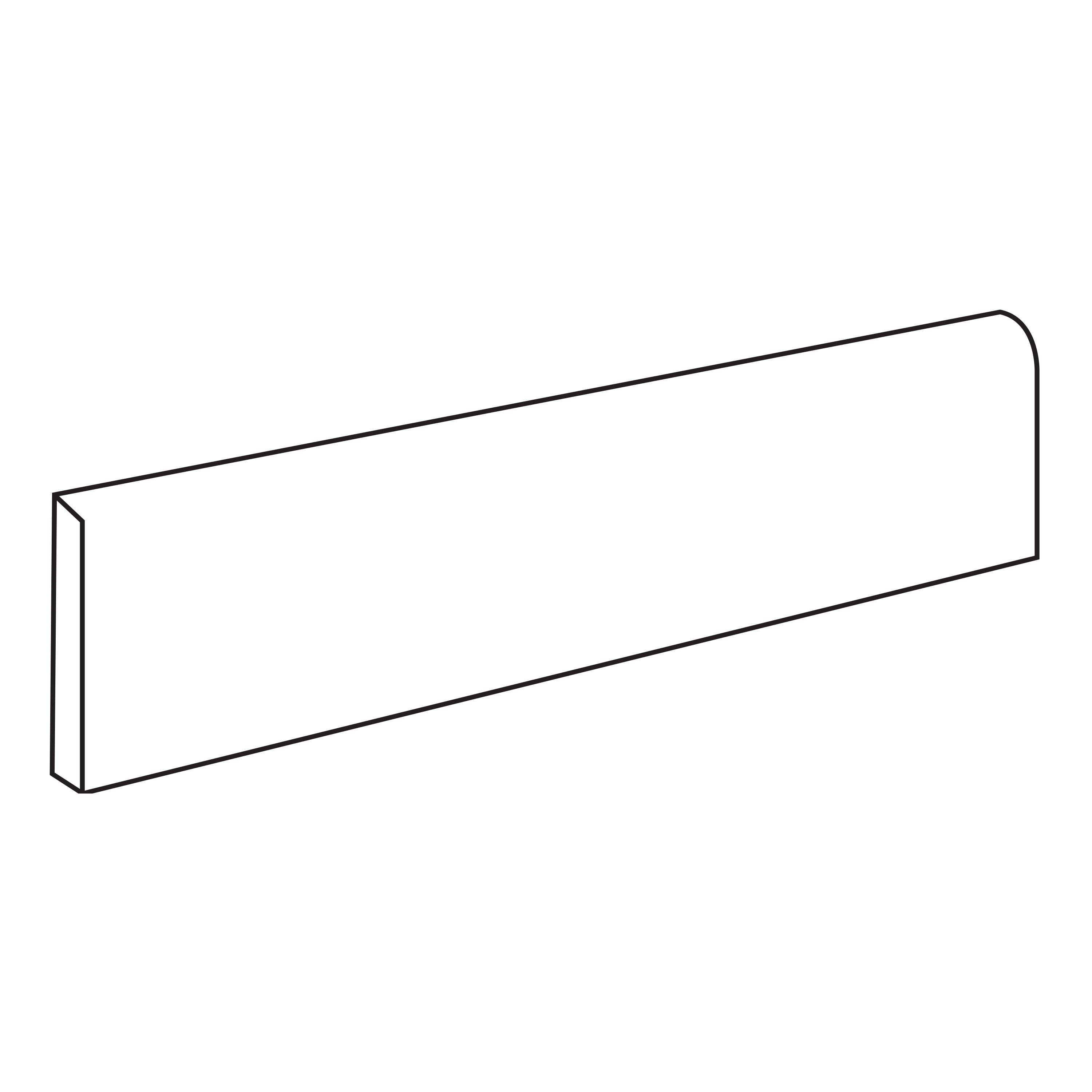 ATTITUDE Light White porcelain trim, top-down product view, 3"×24"×11/32" size. Premium porcelain for floors and walls.