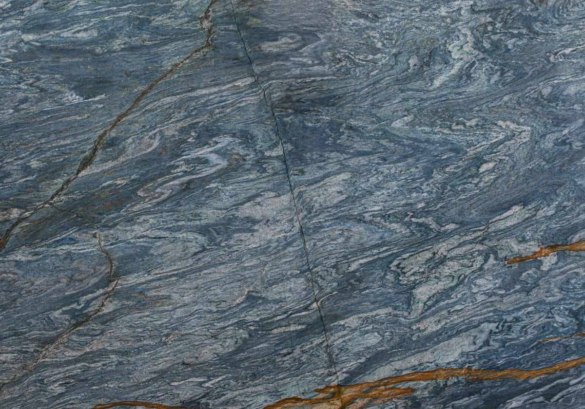 Designer's Choice Azul Do Mar quartzite slabs, top-down product view. Premium quartzite for floors and walls.