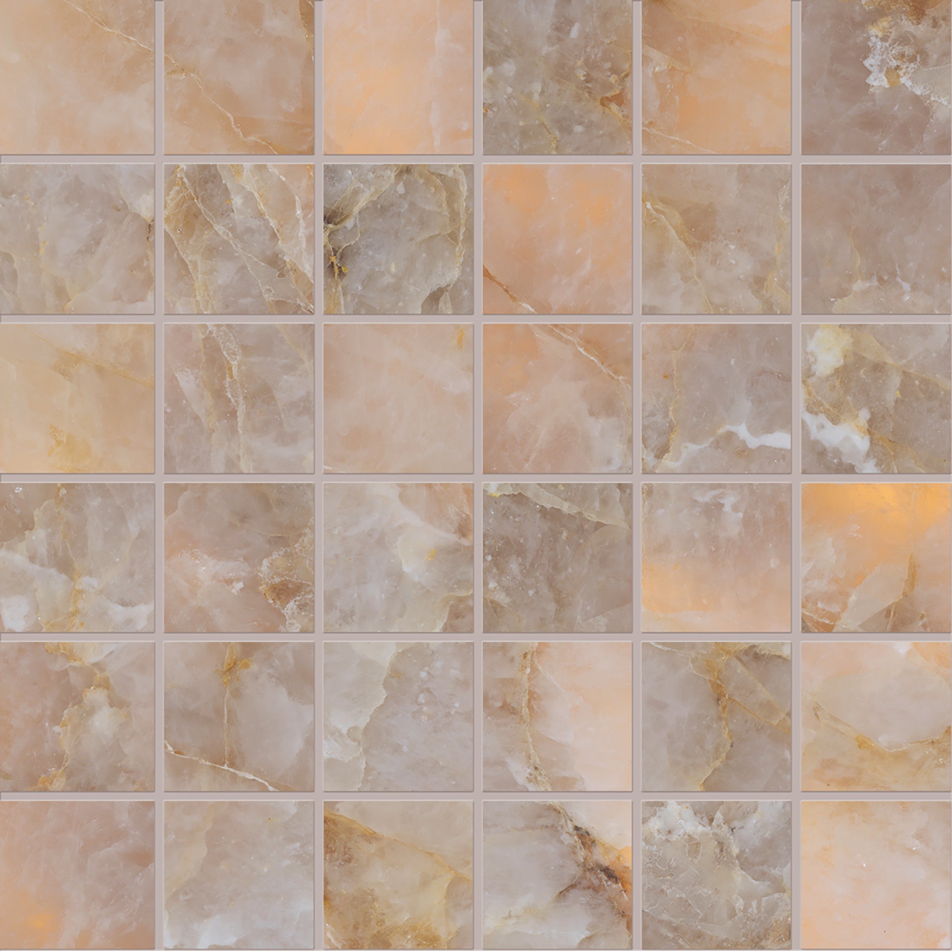 Tele di Marmo Lumia GOLDEN AMBRA porcelain mosaic tile by Emil, full lappato finish, 12"x12" size. Premium Italian porcelain for floors and walls.