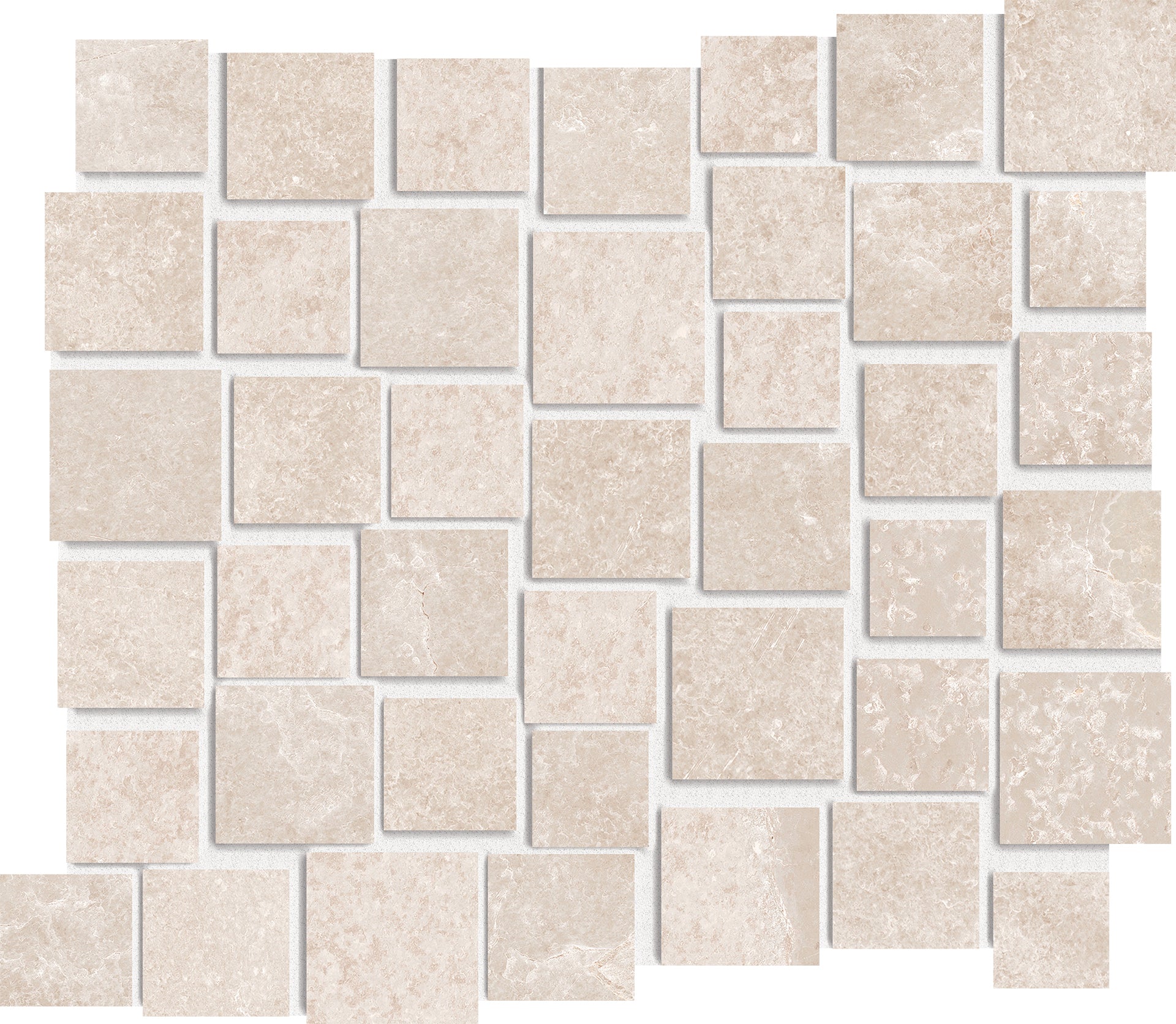 Groove Hot White porcelain mosaic tile by Emil, 11 5/16"x13"x9.5-mm size. Premium Italian porcelain for floors and walls.