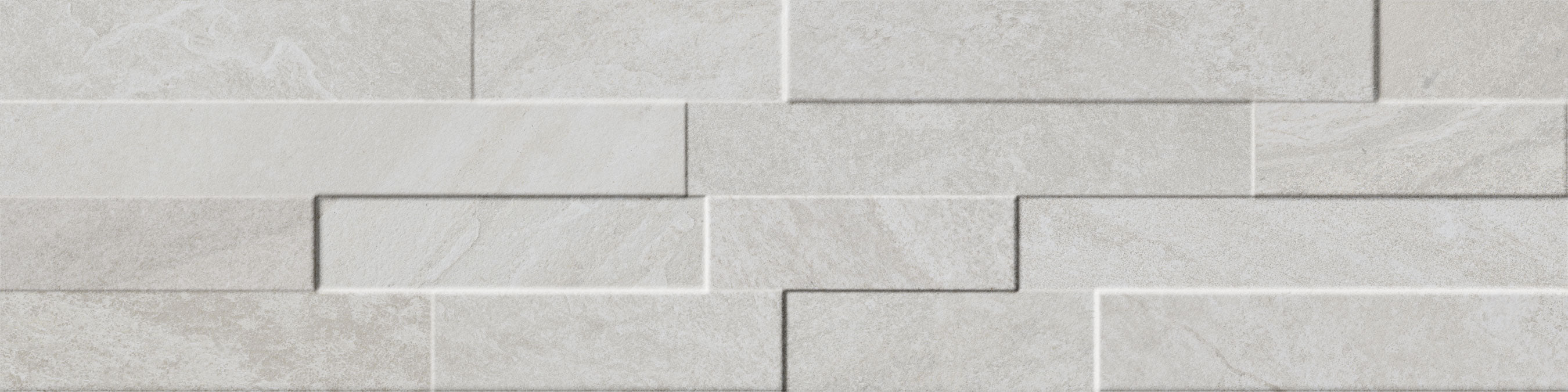 VENEER WORLD URBAN LEDGESTONE EXPLORE Arctic White porcelain wall veneer, top-down product view, 6"×24"×11/32" size. Premium porcelain for floors and walls.